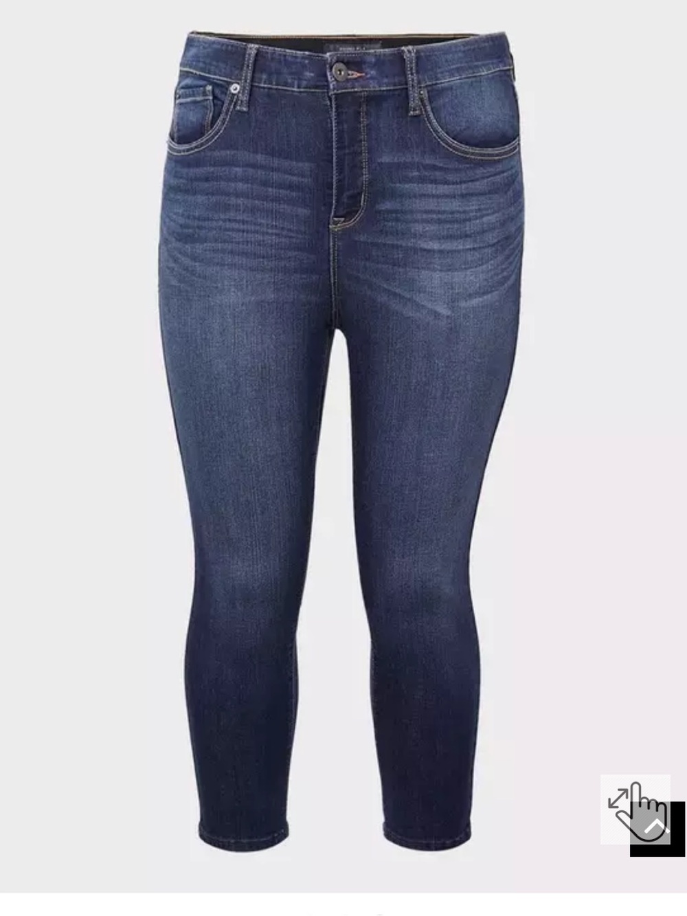 Torrid Jeans - medium dark blue “Sky High Skinny” cropped length